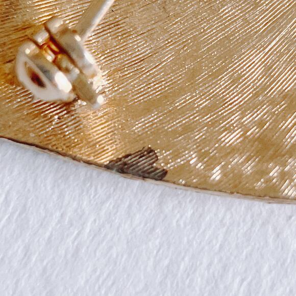 VTG Signed Pastelli Gold Tone Leaf Brooch Mid Century Modernist Pin 60s Jewelry - Picture 9 of 10